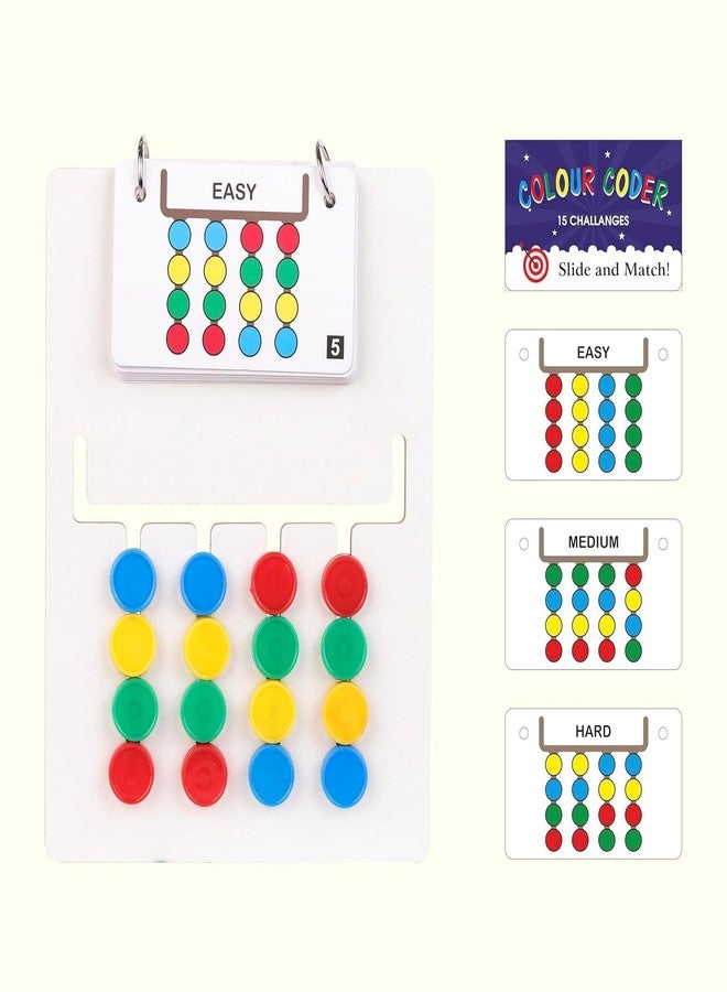 Besque Montessori Color & Pattern Matching Puzzle, Educational Toy for Ages 4-8, Develops Fine Motor Skills & Cognitive Thinking, Travel-Friendly, Unisex, White Ply - Image 3